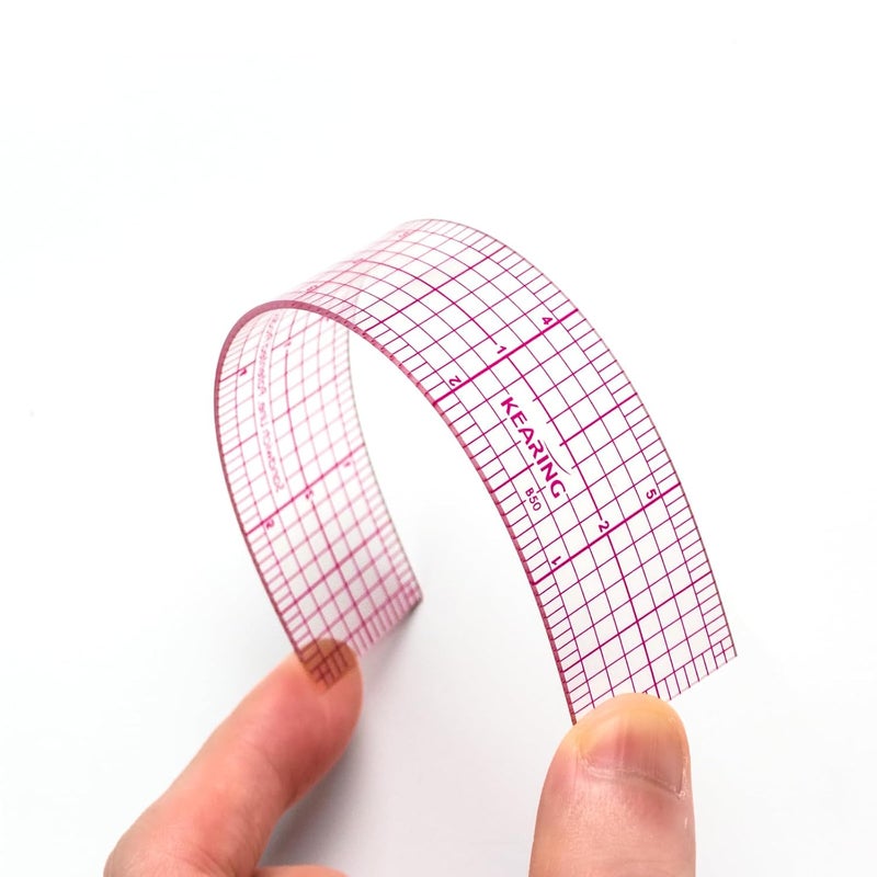 KEARING Clear Sewing Graph Ruler Fashion Design Ruler, Sandwich Line, 1" x 6", Transparent Pattern Making Dress Making Ruler for Sewing Quilting - Image 4